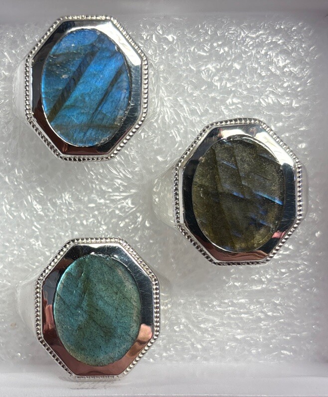 mens sterling silver ring Size 8 Labradorite