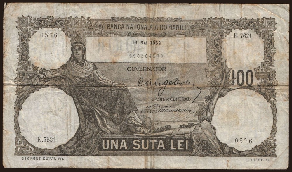 Romania - 1932 - 100 Lei - "VG-" #CO3420