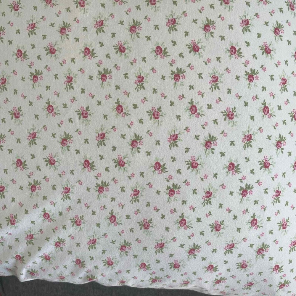 Vintage flowered ruffled pillowcase
