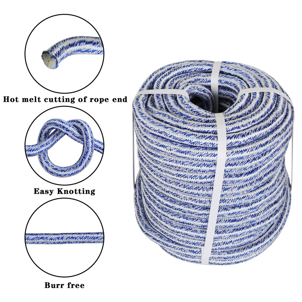24 Strand Braid Polyester Rope 20000Lbs 3/4" × 100' Arborist Tree  Rope