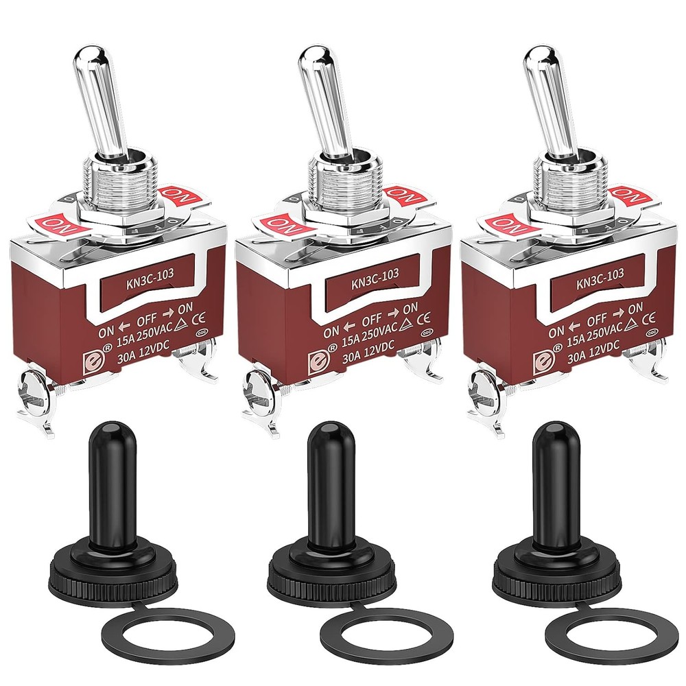 3 Pack 12V SPDT Waterproof Toggle Switch