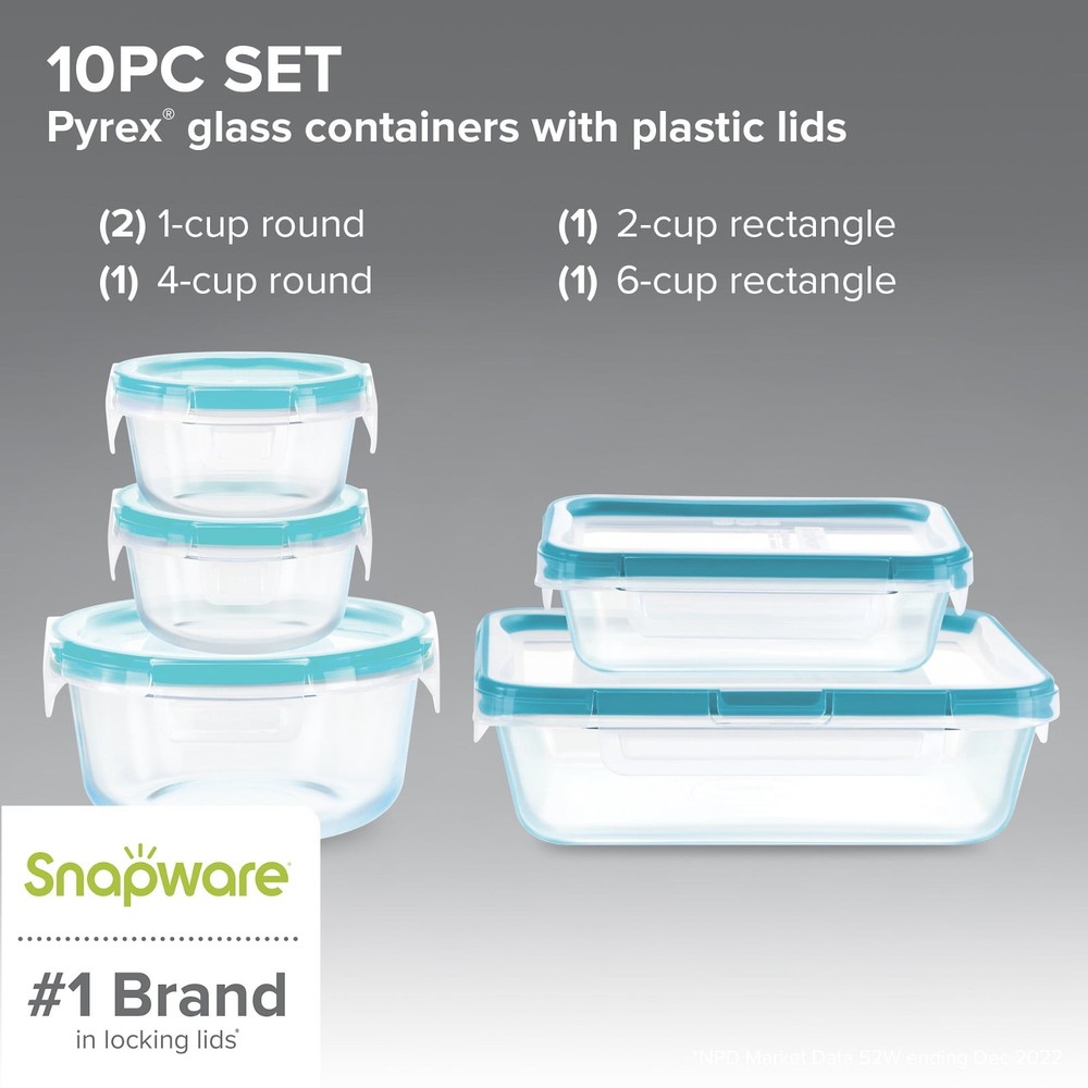 Snapware Total Solution Glass Storage Set, 10 Piece