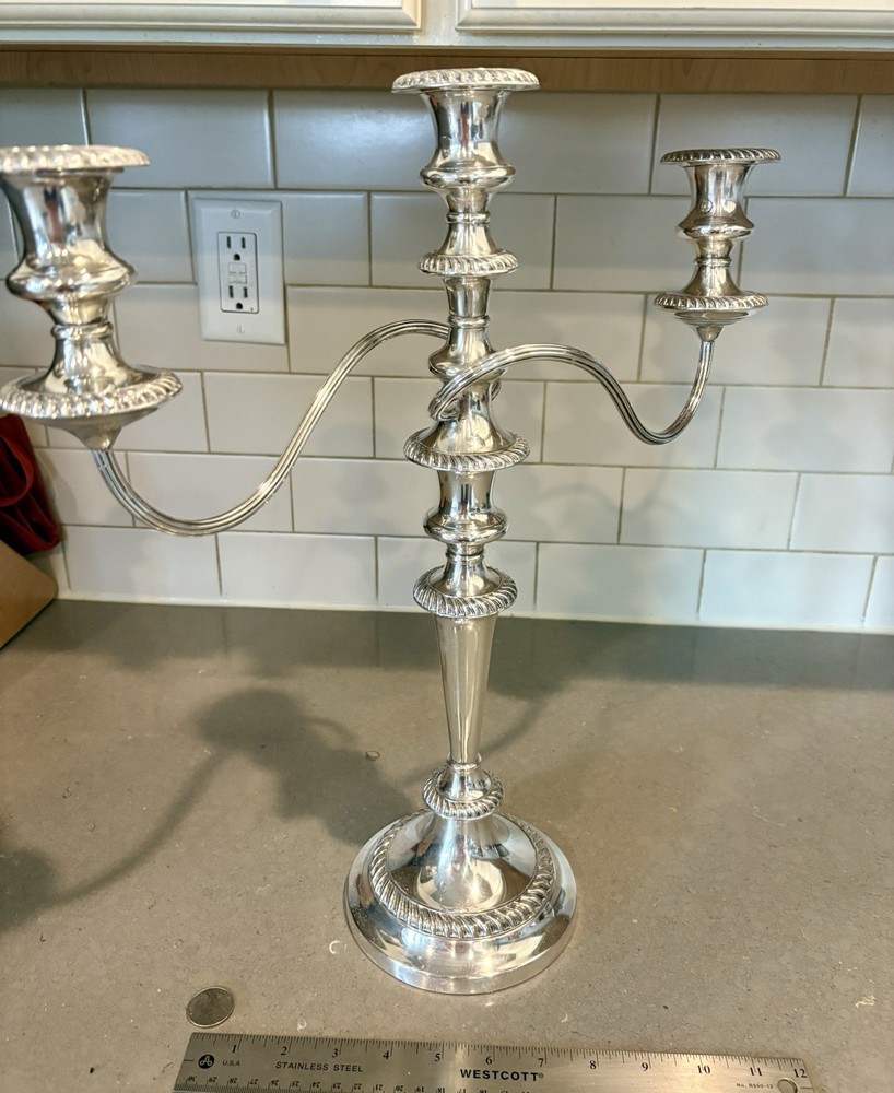 Antique silver candelabra