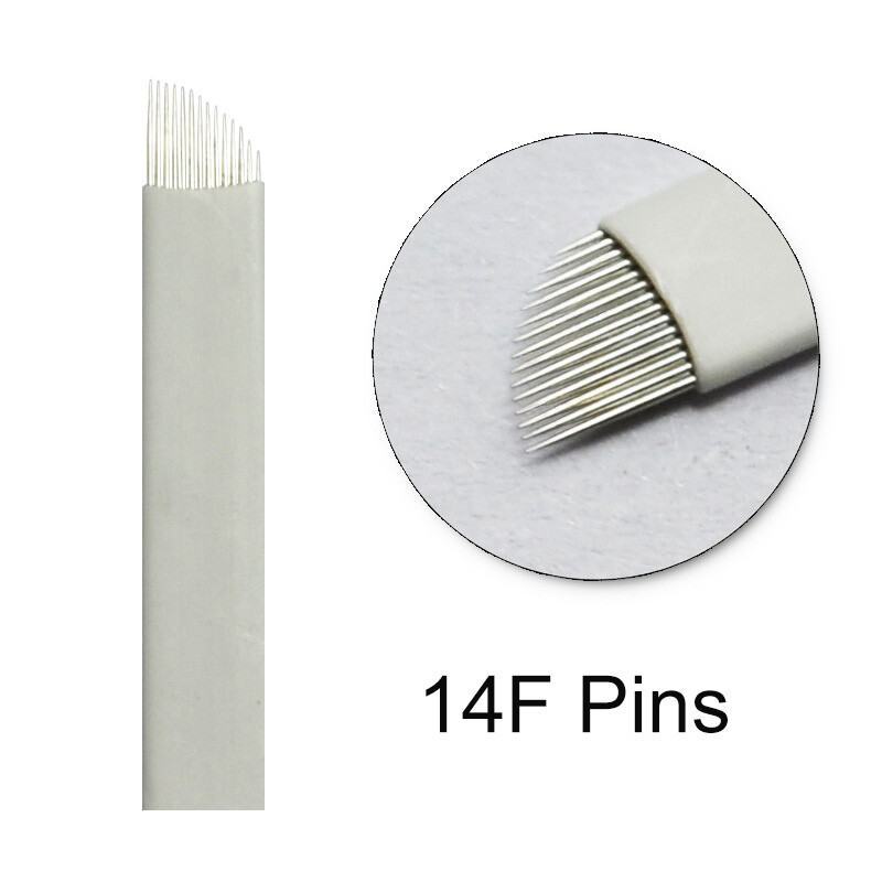 14F Pin Tattoo Needles Microblading Permanent Makeup Needle Manual Eyebrow Blade