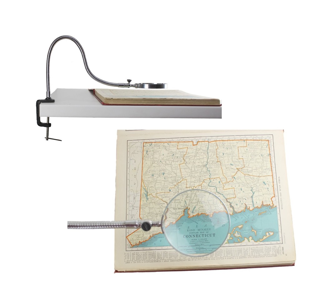 Solid Steel & Optical Glass Desktop Table Bench Clamp Mount Magnifier Magnifying