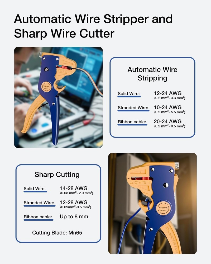 Automatic Quickstrip Wire Stripper and Cutter Professional Quick Strip Wire Str
