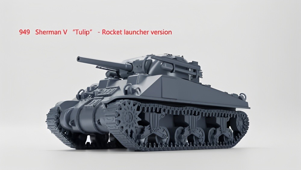 3D Printing 1/72 US Sherman V "Tulip" - Rocket launcher version Unpainted