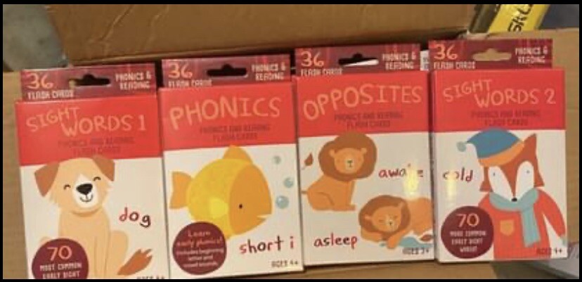 Math Phonics Reading Writing Teaching Learning Flash Cards LOT of 4 NEW!