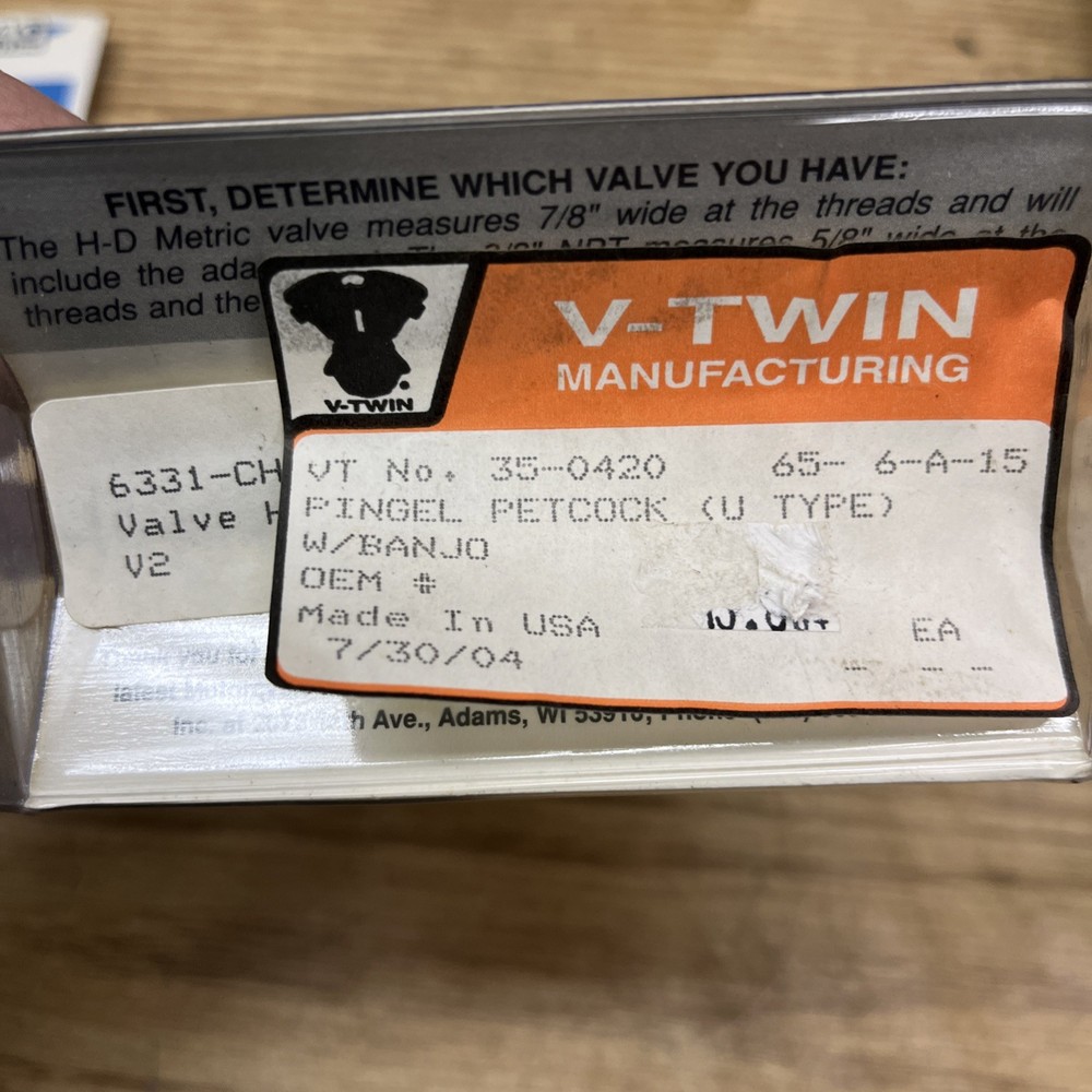 Pingel Power Flow Petcock U-Type with -6AN Threaded Fitting fits Harley Davidson