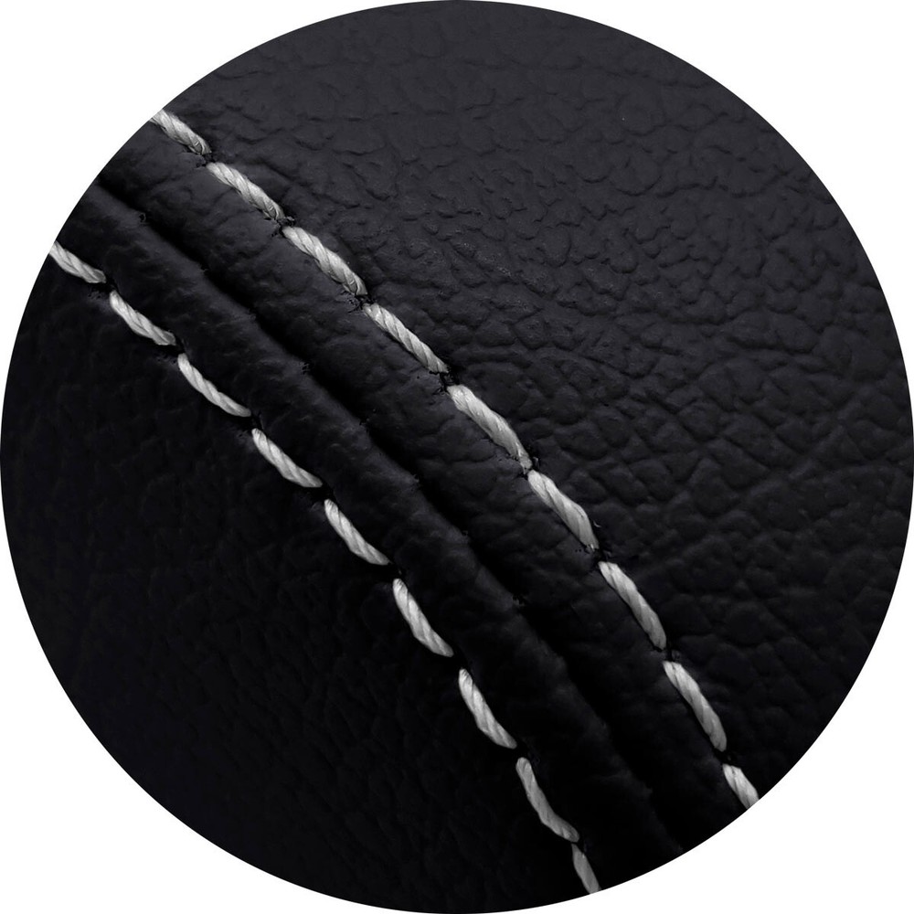 Automatic Shift Boot Cover Leather for Volvo XC90 2003-2014 Black White Stitch