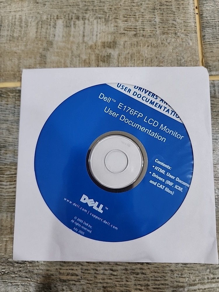 Dell E176FP LCD Monitor HTML User & Drivers Documentation Disc Only