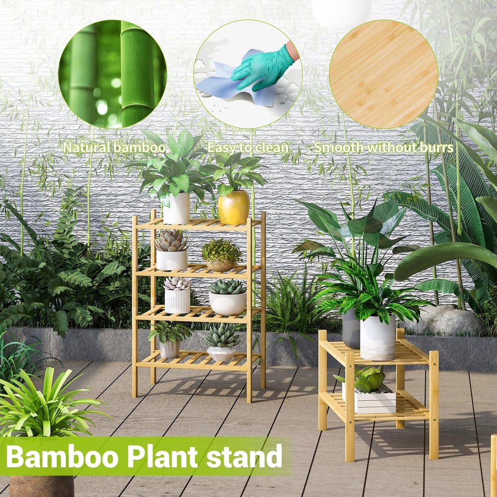 2-Tier Bamboo Small Shoe Rack Premium Stackable Shoe Shelf Storage Organizer ...