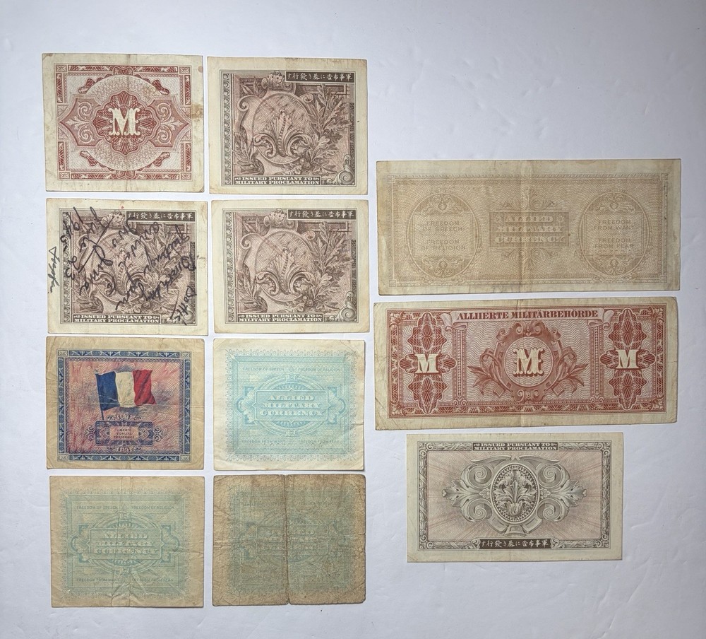 WWII Military Currency Lot (11 Notes)