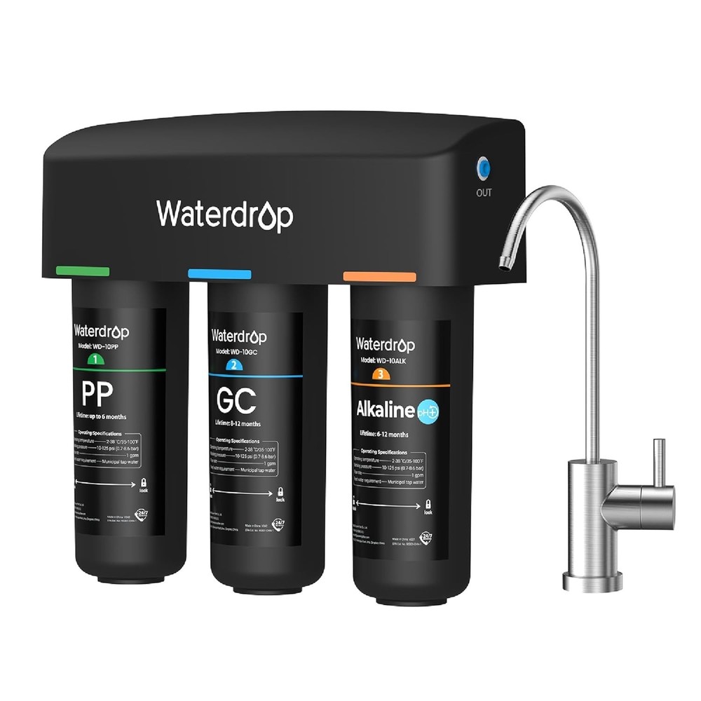 Waterdrop TSB-ALK 8 Layer Slightly Alkaline Under Sink Water Filter System