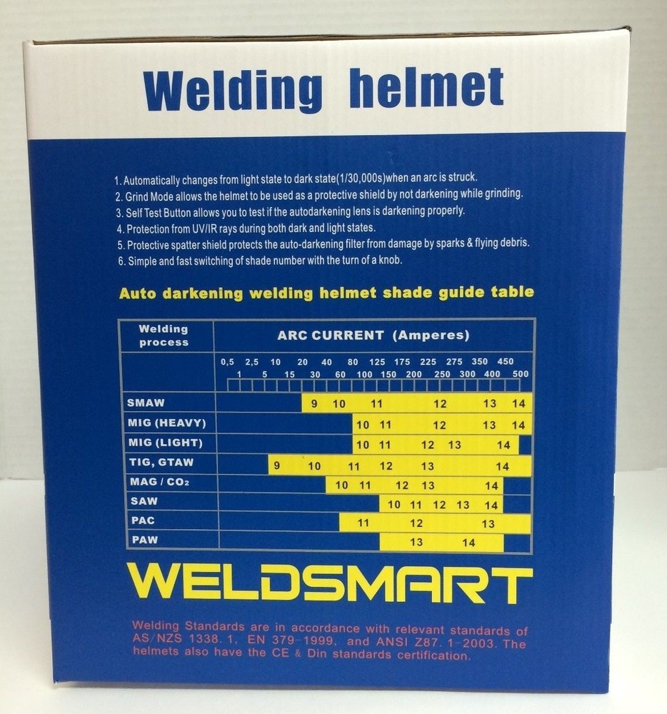 Weldsmart Auto-Darkening Welding Helmet (Red)