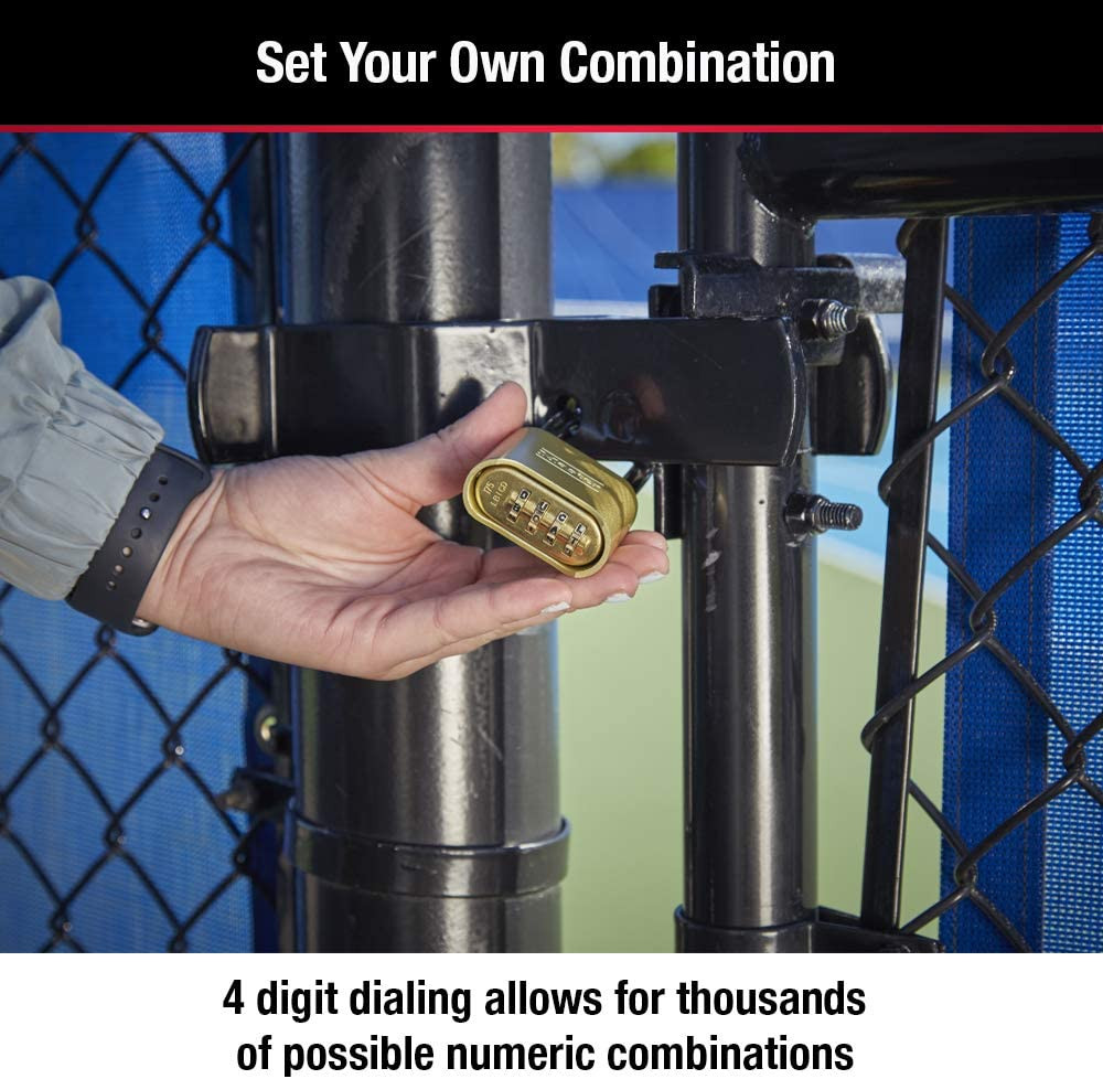 Gold Combination Padlock Set - 4 Pack for Gates, Sheds & Storage Solutions