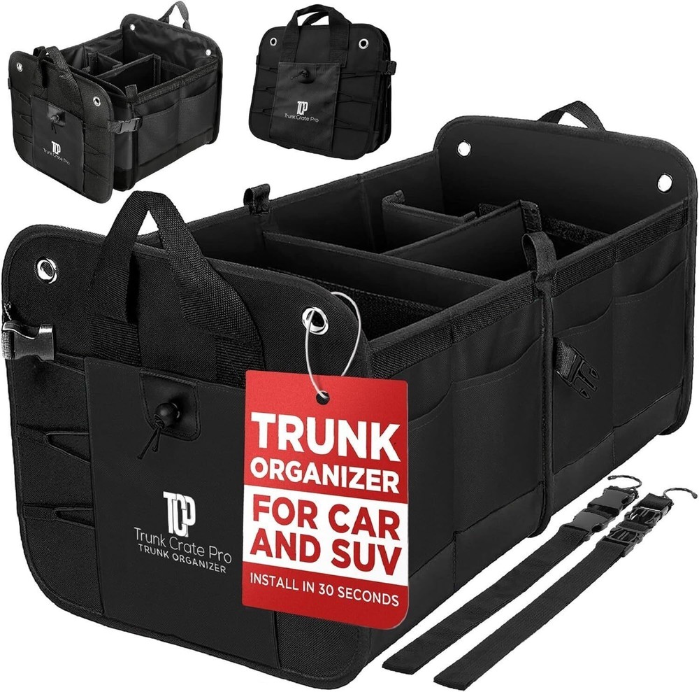Trunk Organizer Adjustable Multi Compartments Collapsible Car Storage Handbag
