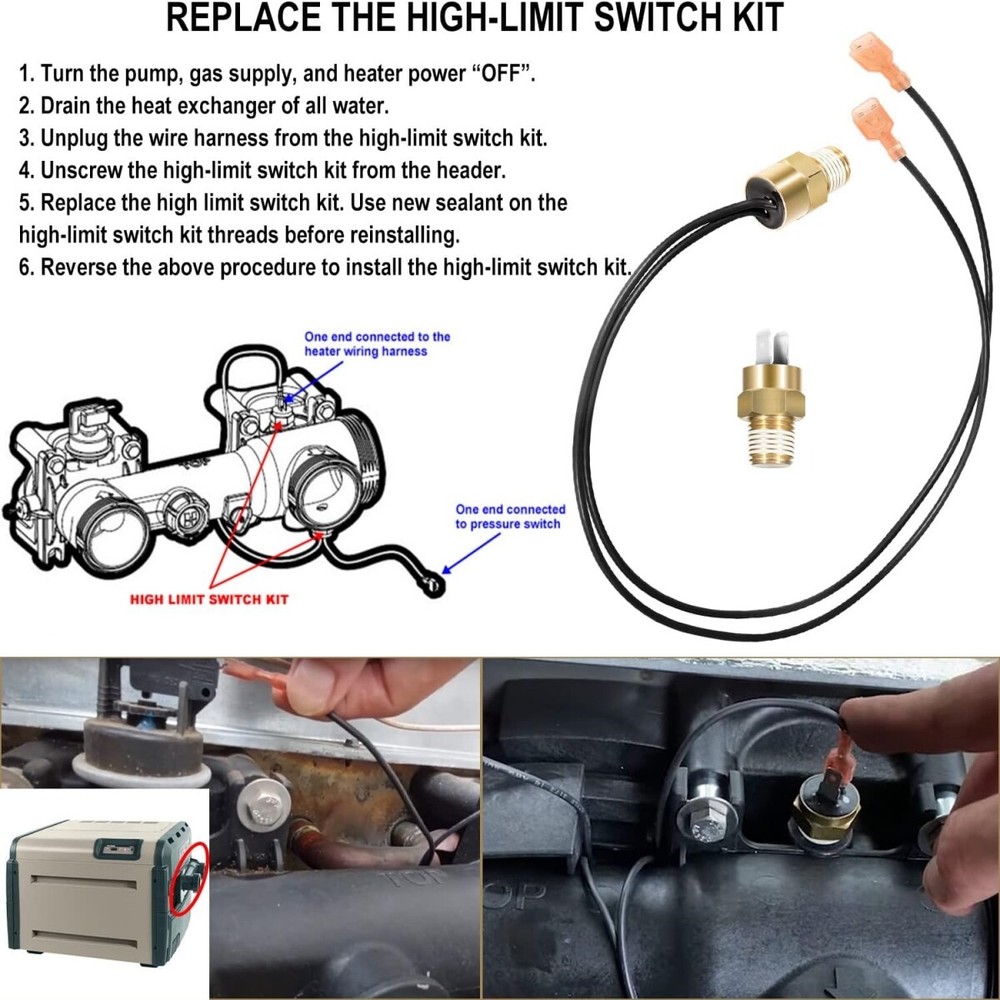 FDXLHLI1930 High Limit Heater Replacement Kit for Hayward H-Series H150FD-H500FD