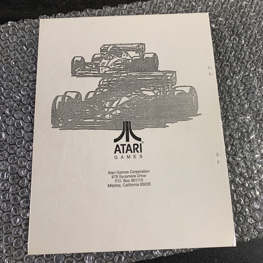 Original factory Atari Final Lap arcade Video game manual