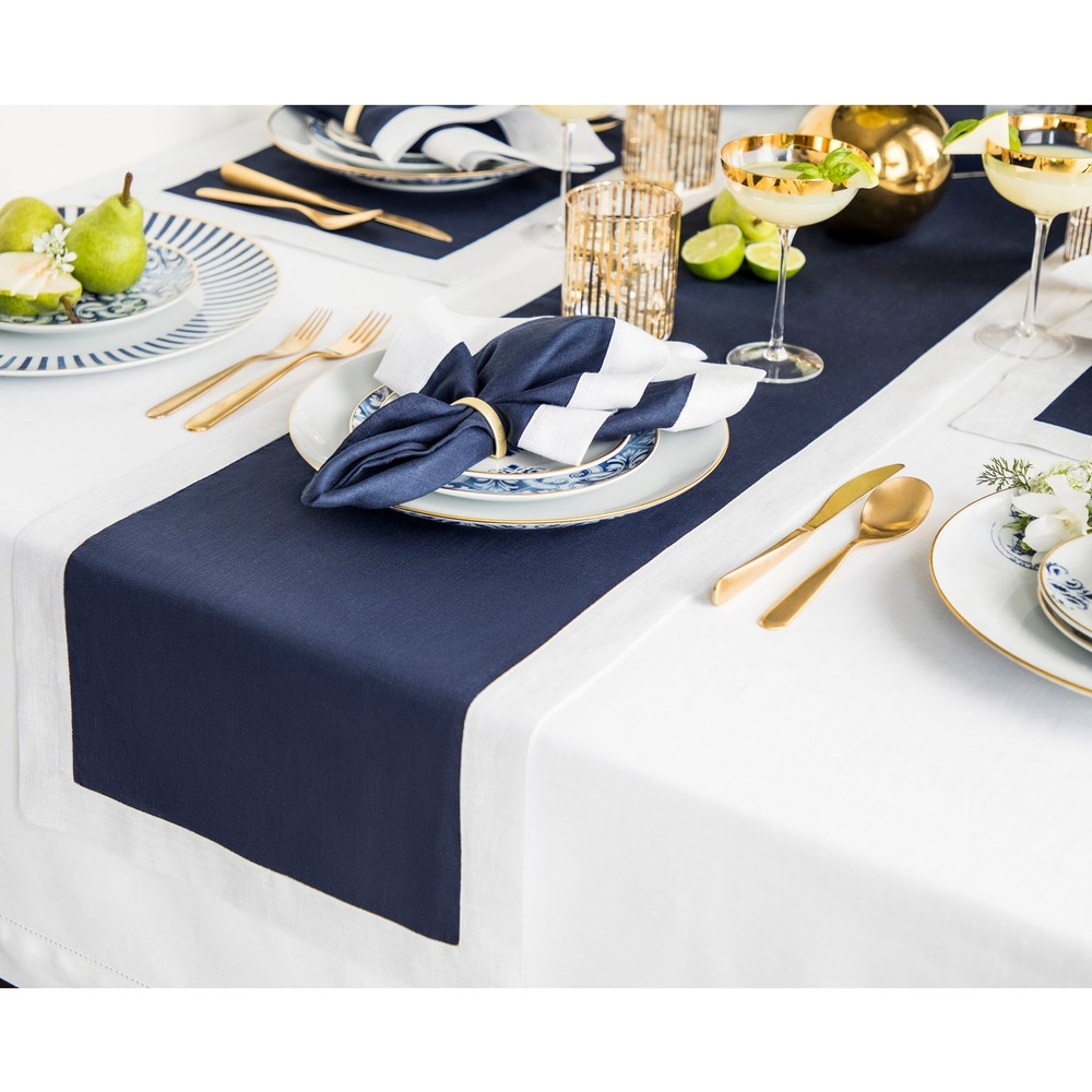 Linen Table Runner for Spring and Winter, Kitchen Decor, Festive Edge
