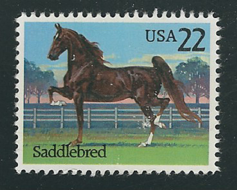 Scott #2157...22 Cent....Horses....Saddlebred...5 Stamps