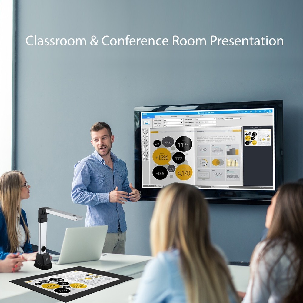 4K 8MP Document Camera Classroom Projector for Teachers Banks
