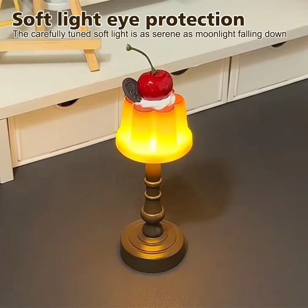 Cute Pudding Mini Night Light Bedside Table Lamp Bar Desktop Ornament Gift US