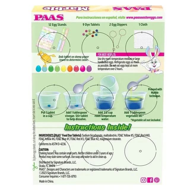 Paas (2-PACK) Marble Egg Decorating Kit - 18 Dye Tabs 32 Egg Stands - NEW