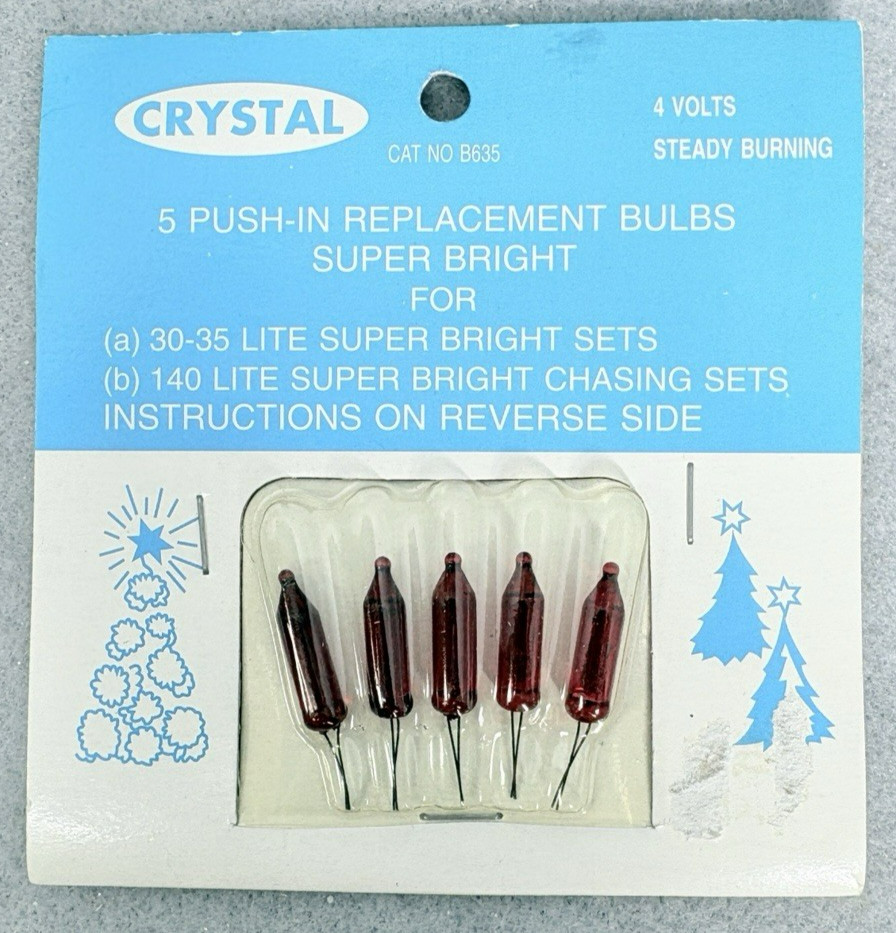 4 volt Christmas Light Bulbs 5 RED Mini SUPER BRIGHT for 30 - 35 Count String