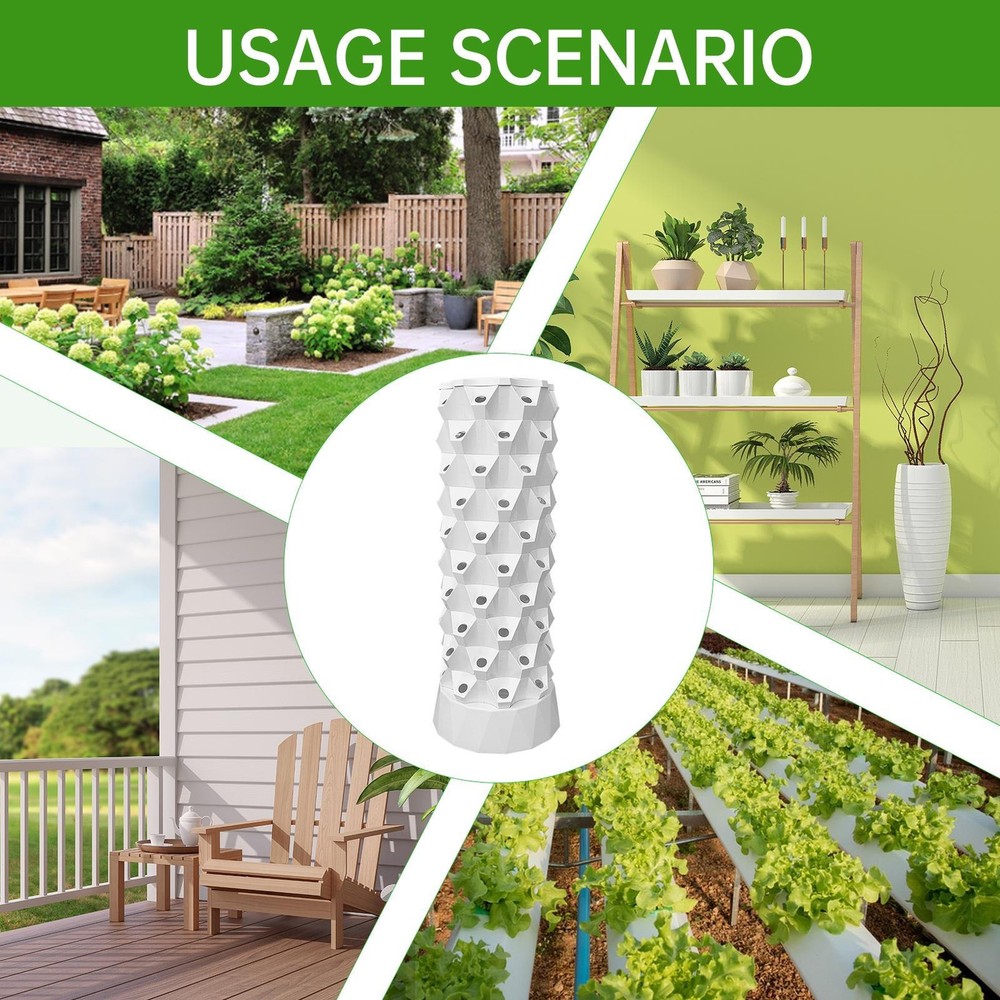 Vertical 80-Pots Hydroponics Tower Set Hydroponic Growing System Home Gardening