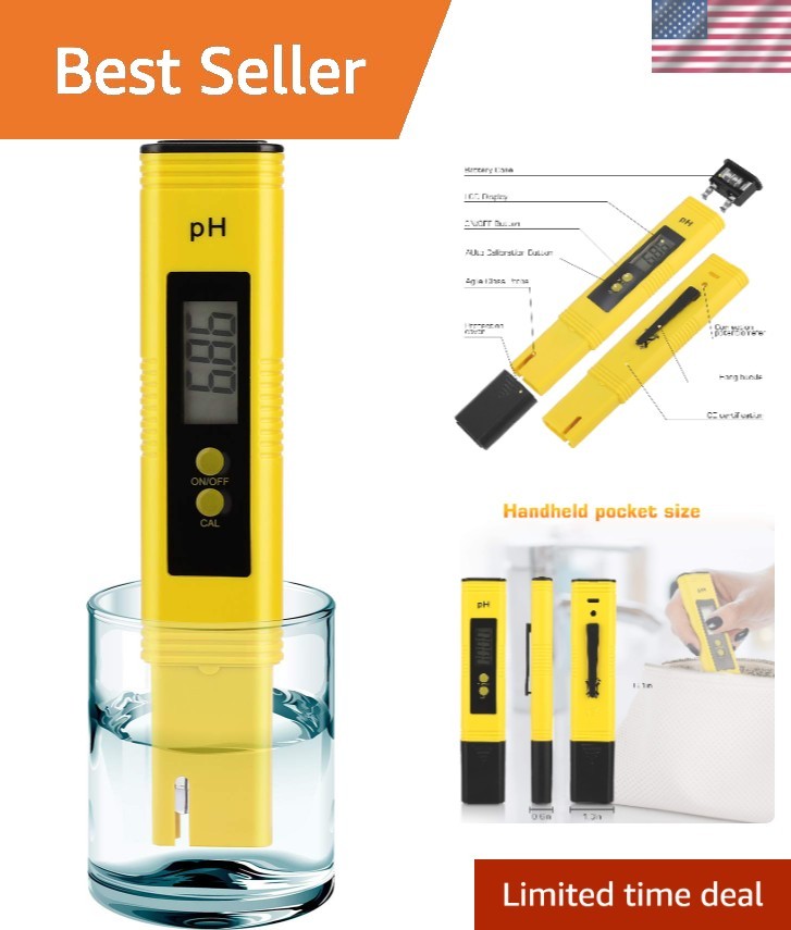 Compact pH Meter for Drinking Water, Pools & Hydroponics - Easy Calibration