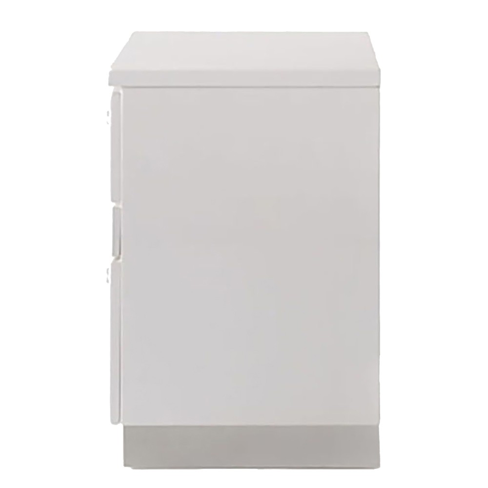 White High Gloss 3-Drawer Nightstand