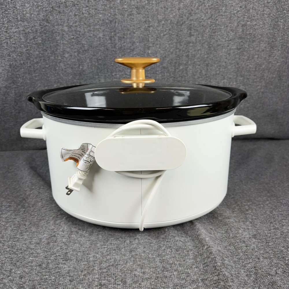 Beautiful 6qt Programmable Slow Cooker White Ceramic Tested Drew Berrymore