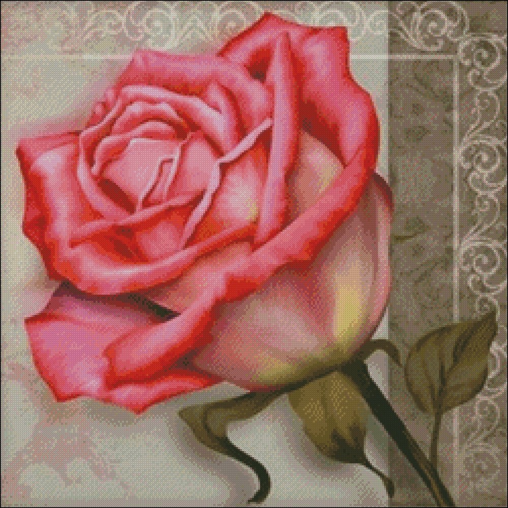 Rose 5 - DIY Chart Counted Cross Stitch Patterns Needlework Embroidery 14 ct DMC