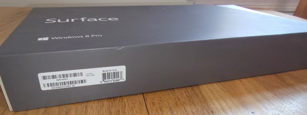 MS Microsoft Surface Pro 128 Model 1514 Original Box and Packing Only! 2013