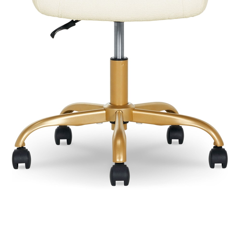 Bouclé Armless Office Chair, Cream