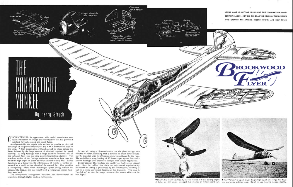 CONNECTICUT YANKEE PLAN + CONSTRUCTION ARTICLE for 70" OT FF Model Airplane