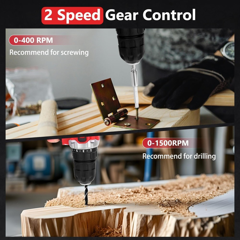 276-Piece Tool Set Kit - Tool kit with 12V Cordless Power Drill Driver Toolbox