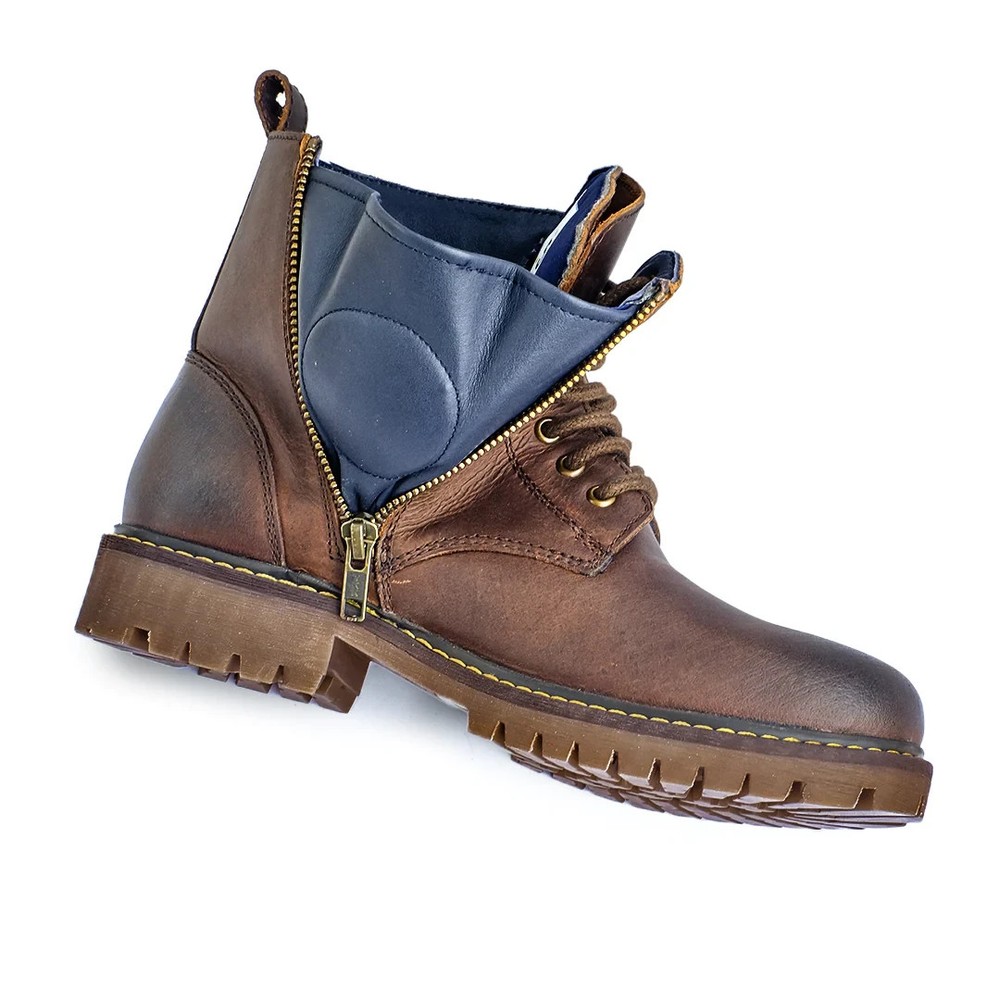 Trip Machine Boots Buff Leather Hellcat Mocha BTHCM38 Womens Size 38