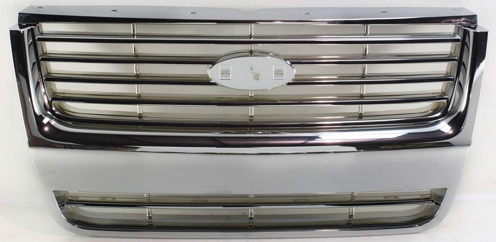 Grille Assembly Compatible with 2006-2008 Ford Explorer Chrome Shell and Insert