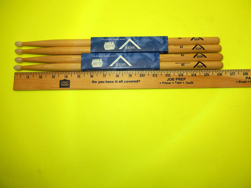 VATER 2B NYLON TIP Drumsticks, TWO PAIR