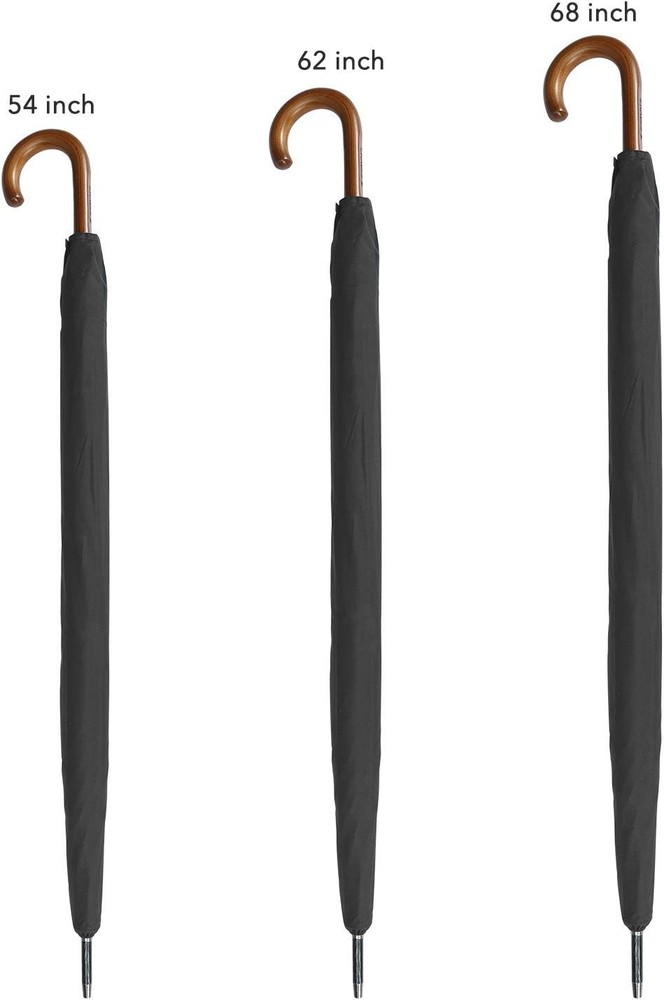 Stylish 62" Wooden Golf Umbrella, Windproof Design