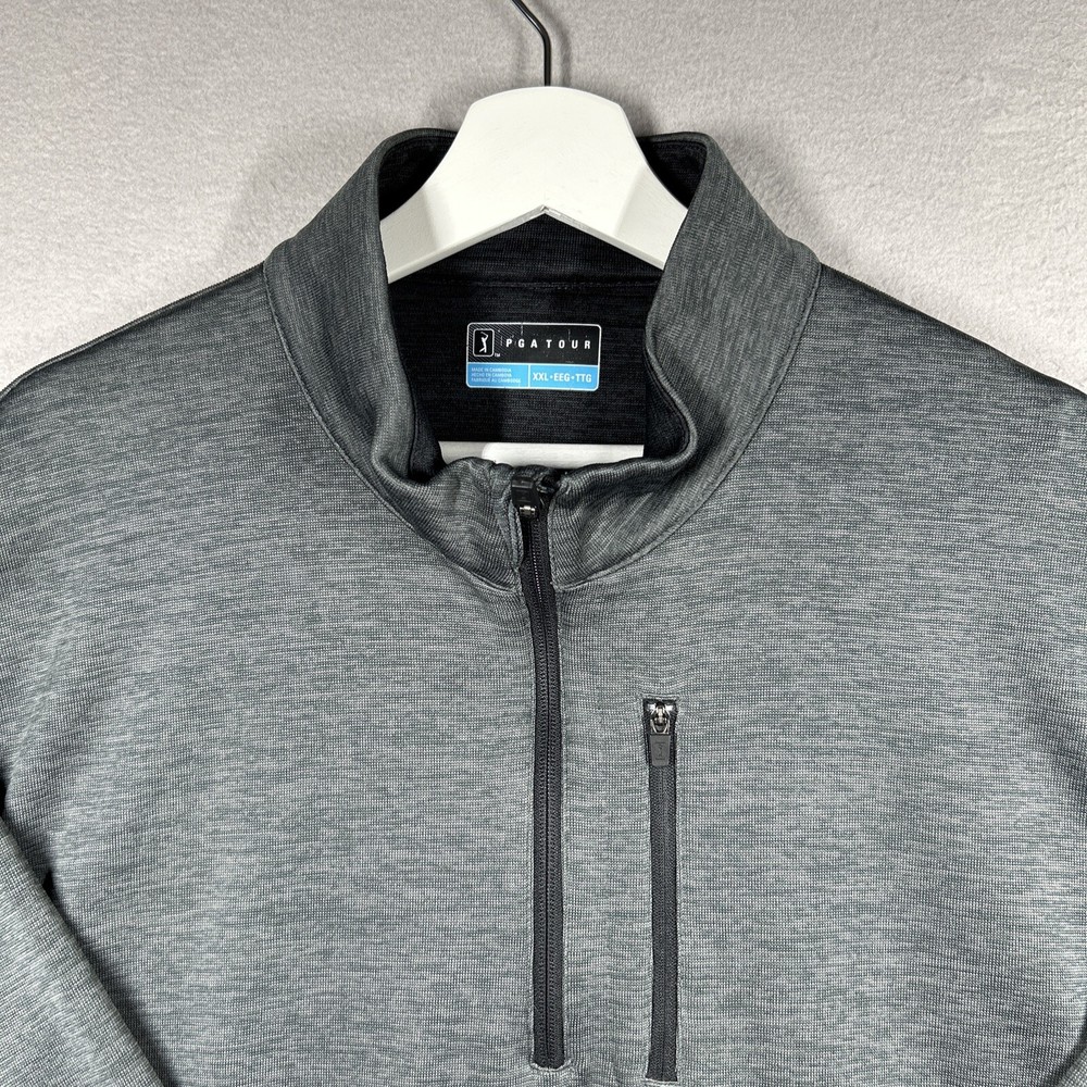 PGA Tour Long Sleeve 1/4 Zip Pullover Men's XXL Grey Golf Pullover