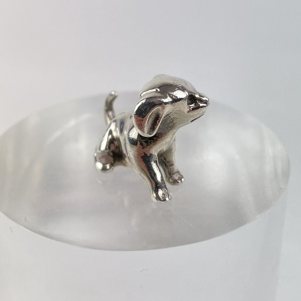 Vintage Solid Silver Puppy Miniature Figure 2.5cm Douglas Pell 1996 9g