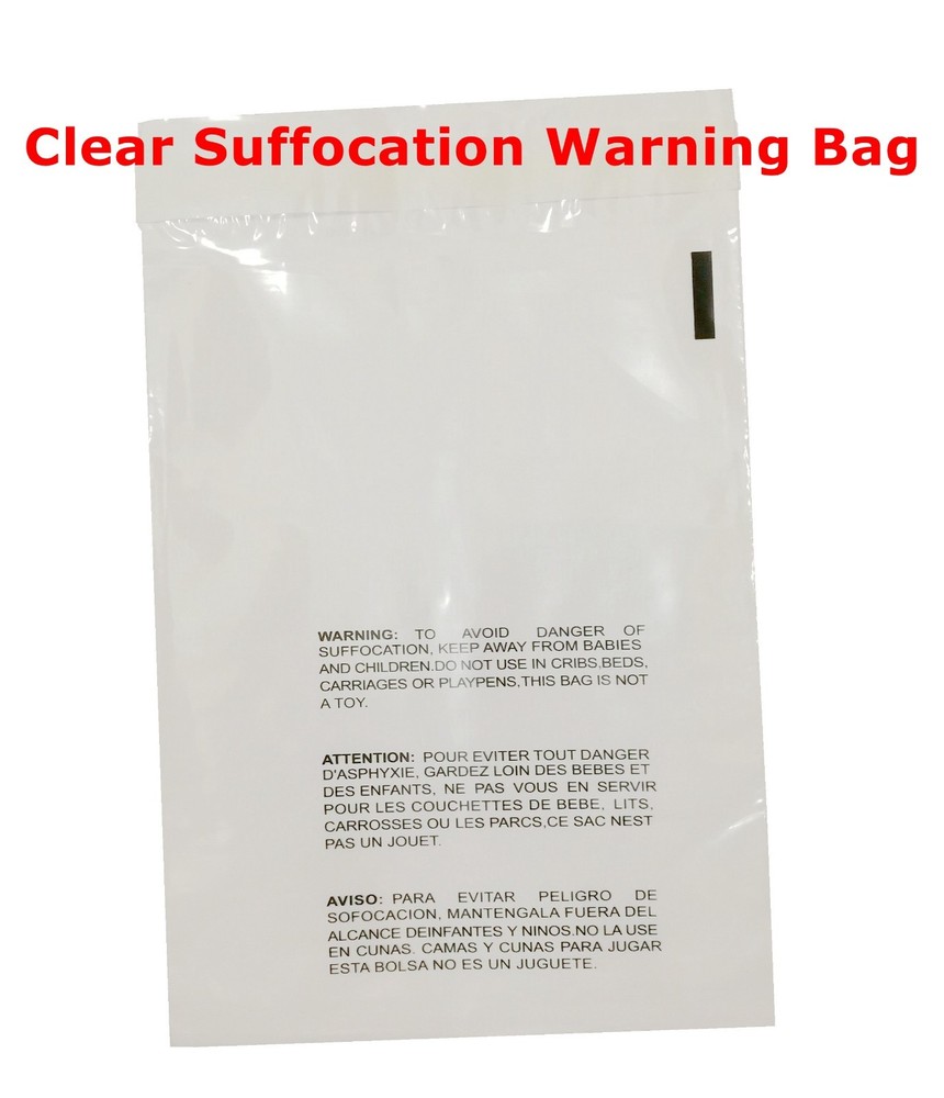 200 9x12 Premium Suffocation Warning Clear Plastic Self Seal Poly Bags 1.5 Mil