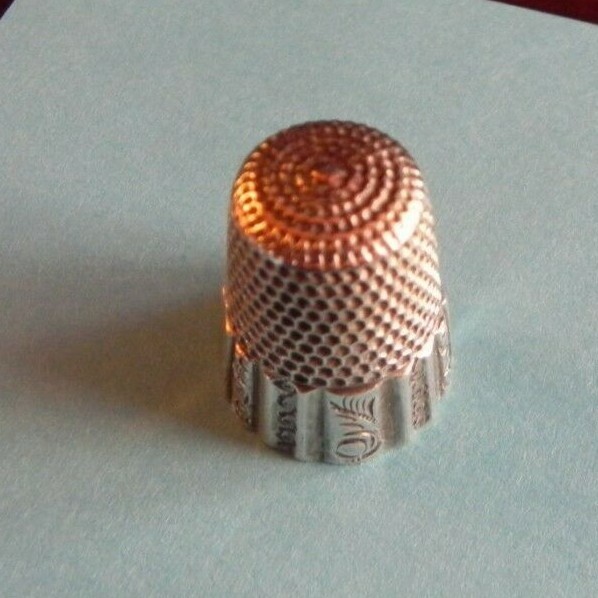 Vintage Sterling Silver Thimble "Star" Hallmark