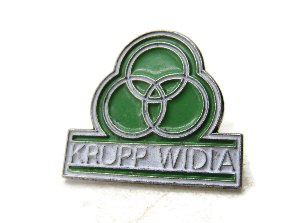 Krupp Widia Pin White Green & Silver Tone