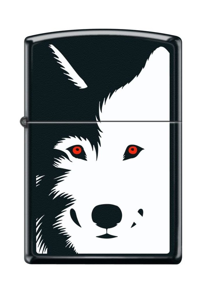 Zippo Lighter- Wolf Design Windproof Lighter (Wolf Red Eyes Z5145)