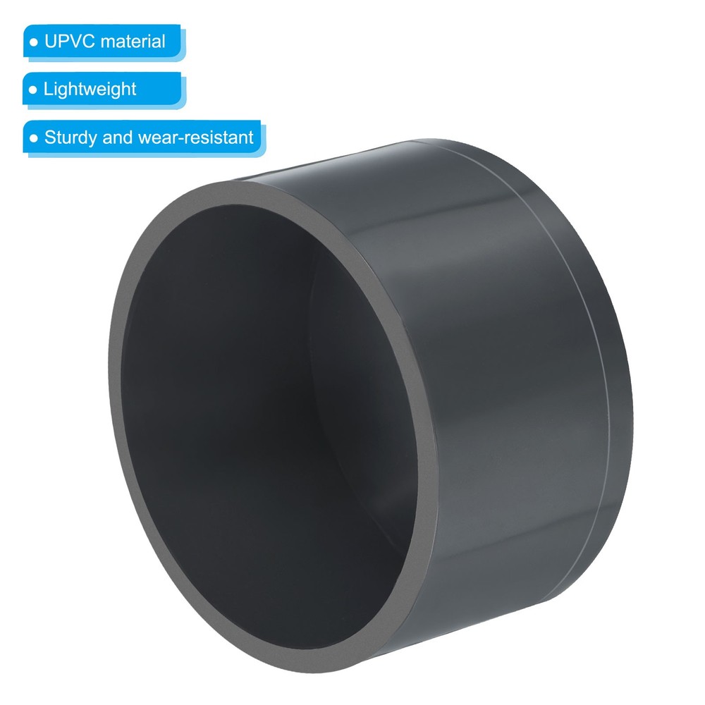 2" UPVC Pipe End Cap Fitting, Furniture Grade Plug Coupling Grey
