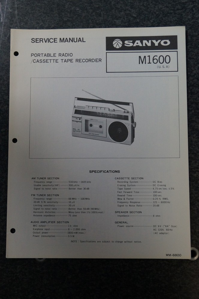 Sanyo M1600 Service Manual